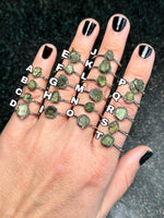 ✨Moldavite & pyrite rings ✨