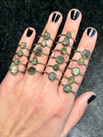 ✨Moldavite & pyrite rings ✨