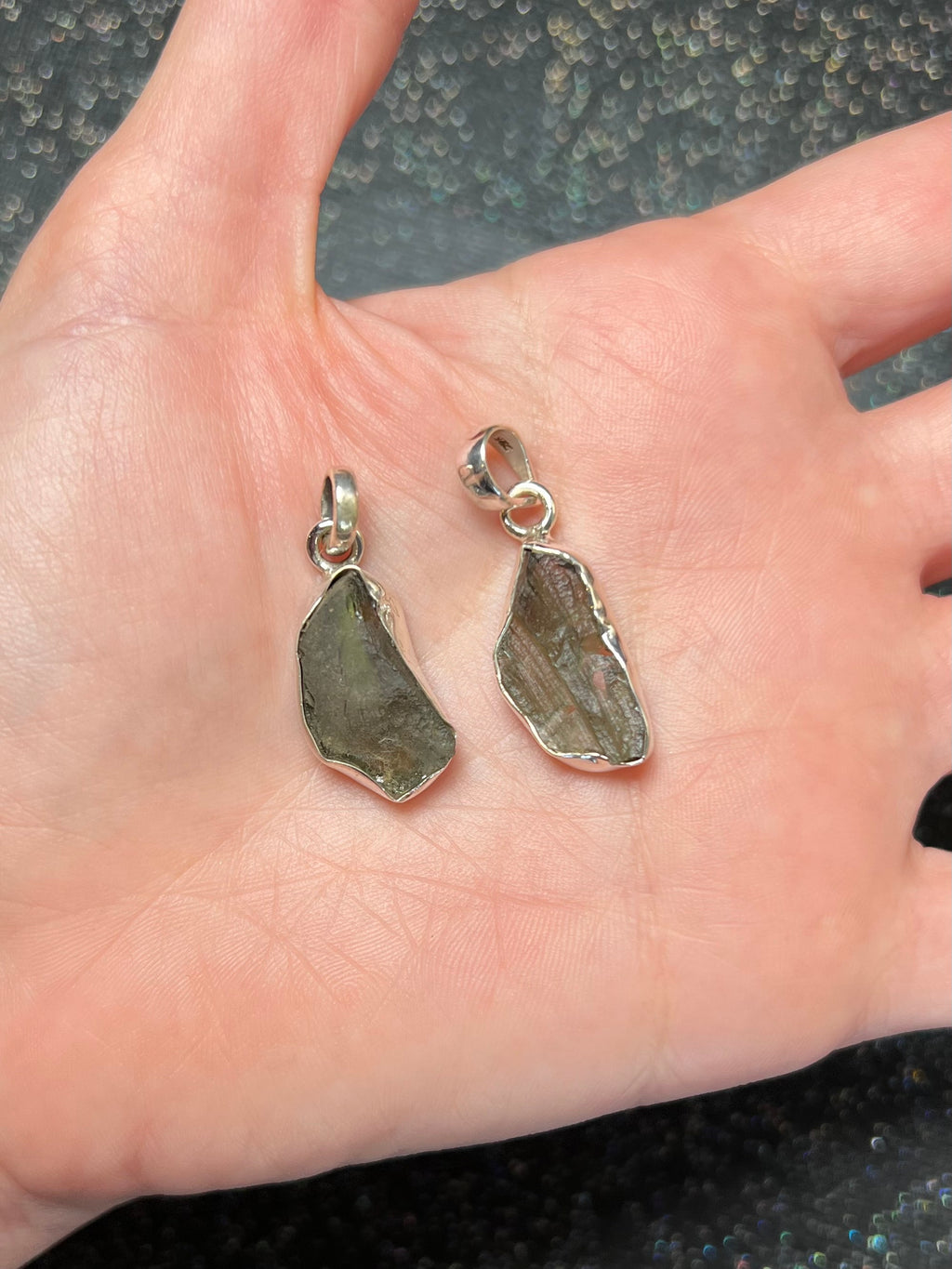 ✨Sterling silver moldavite necklaces✨