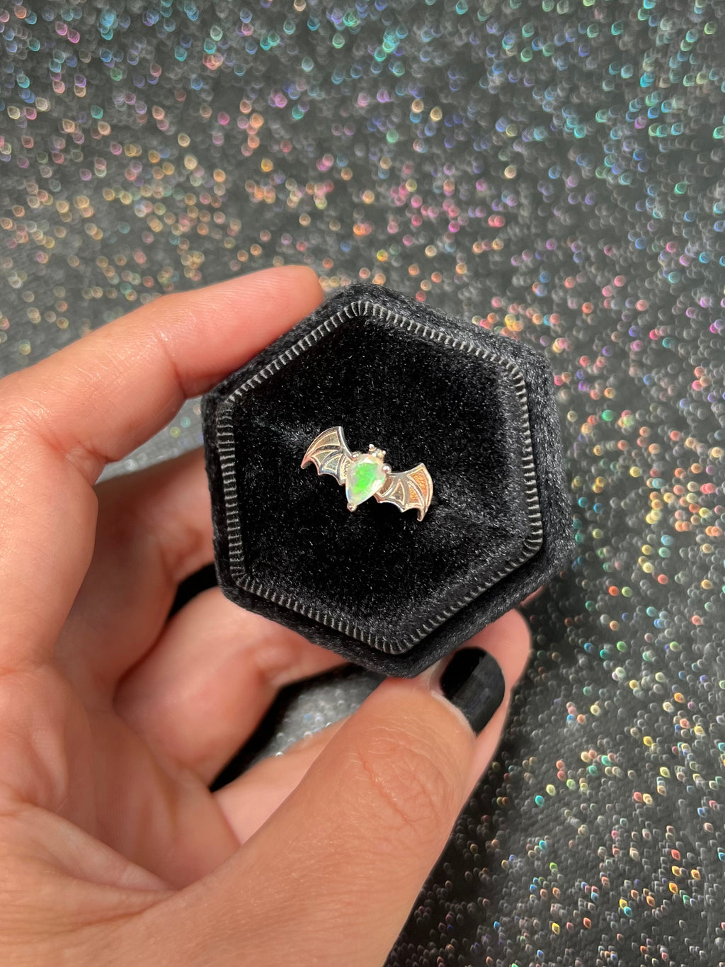 ✨Ethiopian Opal Bat Ring 🦇✨