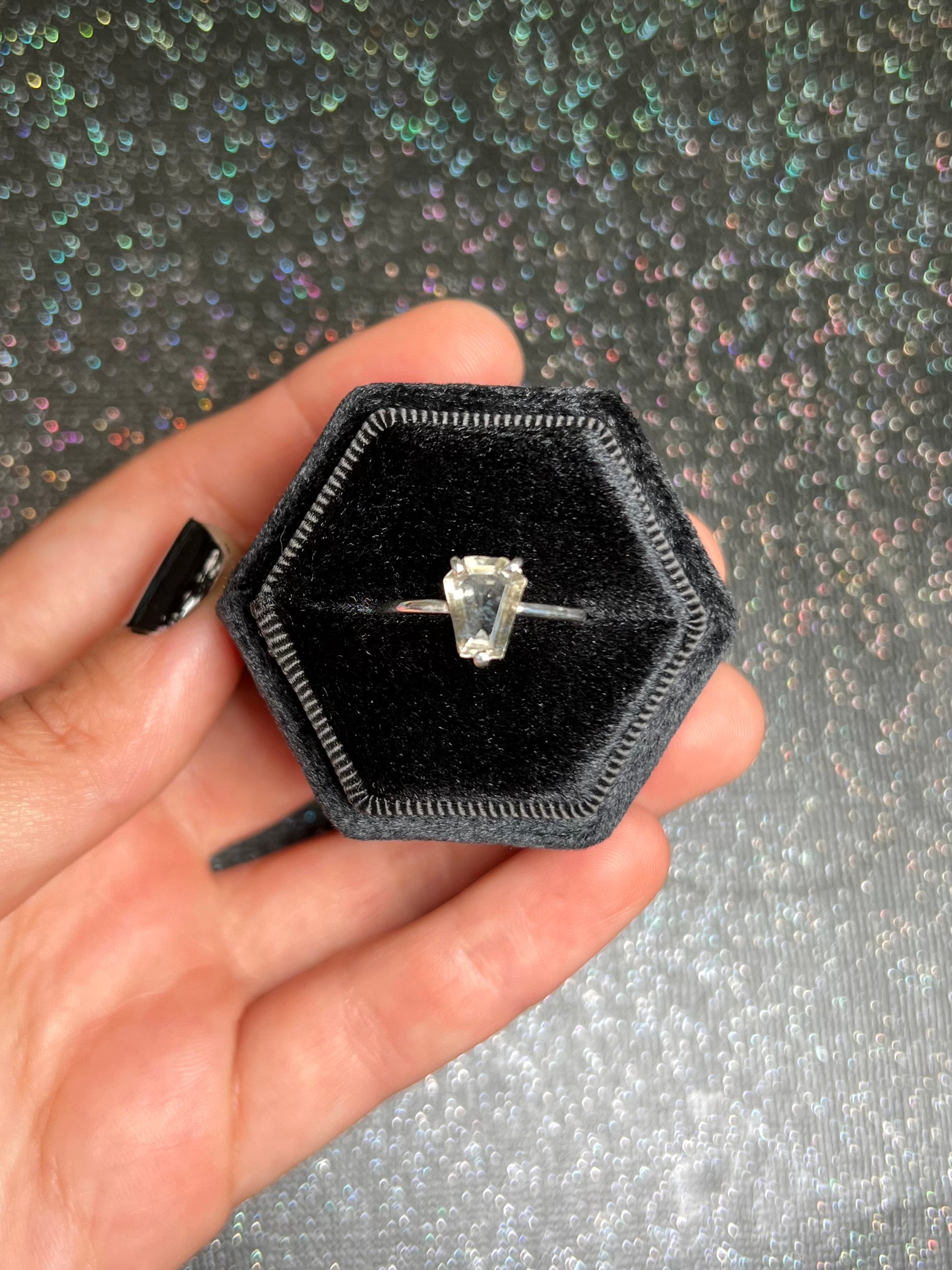 ⚰️ Faceted Libyan Desert Glass coffin ring ⚰️