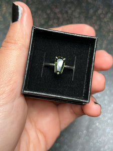 ⚰️ Faceted moldavite coffin ring ⚰️